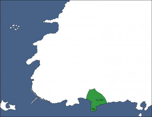 alt a map of the continent, outlining the position of Illian on the south coast