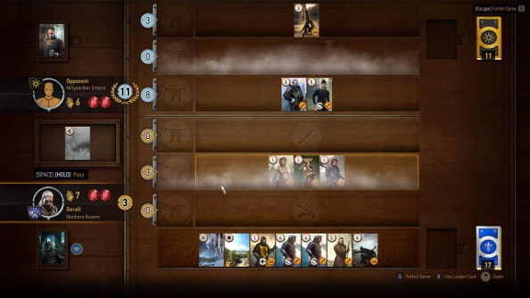 The gwent board. Illustration courtesy of http://www.pcgamesn.com/gwent-pc-review